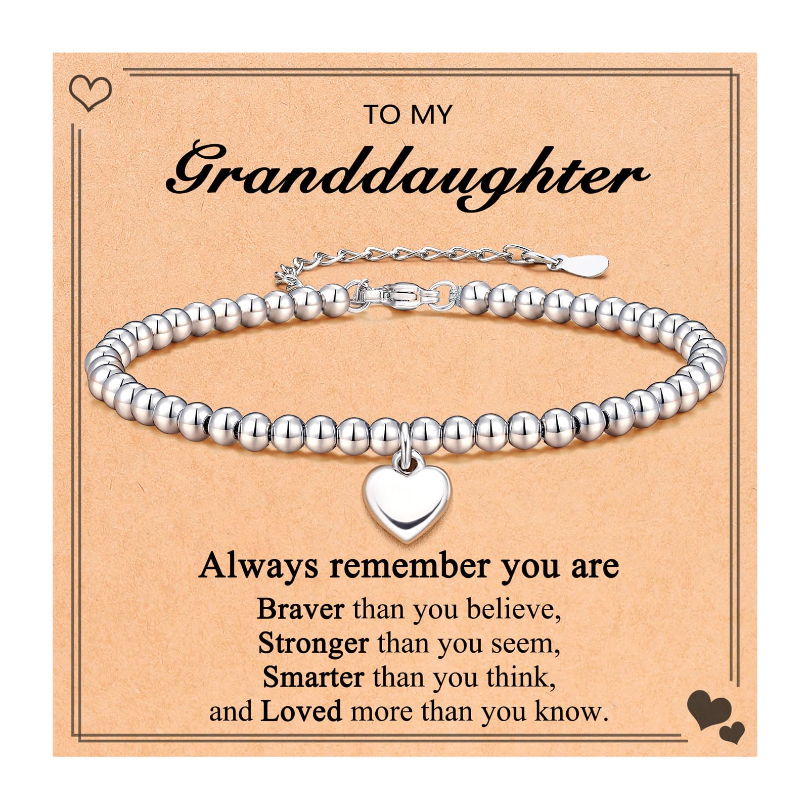 UNGENT THEM Granddaughter Gifts from Grandma Girls Bracelets Jewelry Christmas Birthday Valentines Day Confirmation Easter Gifts for Teenage Teens Girls Stuff 12 14 16 18 10