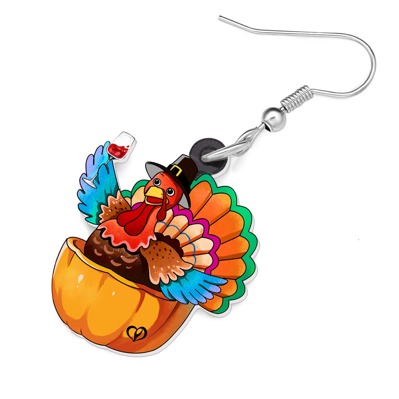 NEWEI Acrylic Thanksgiving Anime Turkey Chicken Earrings For Women Fashion Charm Jewelry Gifts (Azure)