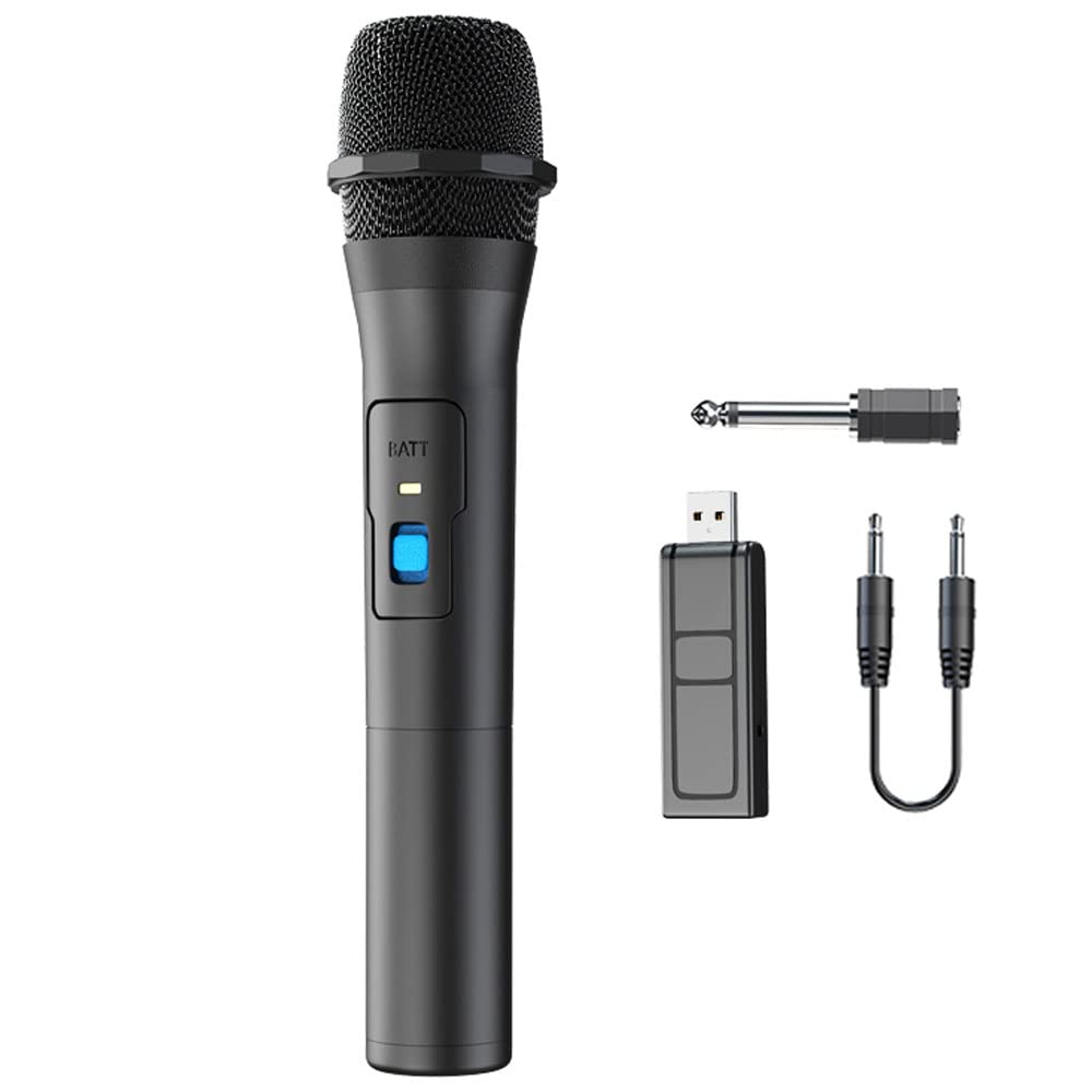 VOVIGGOL VHF Wireless Microphone, Universal Handheld Karaoke Mic Speaker, Over 110 DB Outdoor Indoor Cordless Microphone System with USB Reciver for Singing, Karaoke, Speech, Wedding, Church