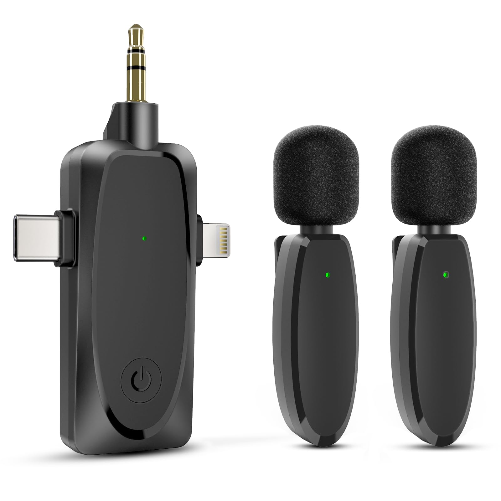 macvor 393FT Wireless Lavalier Mics for iPhone, Android, Laptop - Noise-Reducing Mini Microphones for Video Recording, Streaming, Interviews, Vlogs, YouTube, TikTok