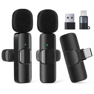 Z Innovations Wireless Lavalier Microphone, Dual Omnidirectional, Plug-and-Play, Compatible with iOS and Android, Ideal for Vlogging, Live Streaming, Interviewing, and Recording