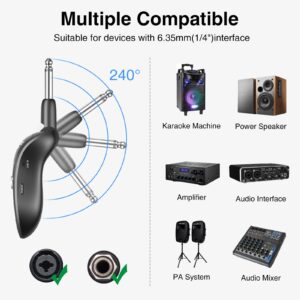 JAMELO Wireless Microphones, Metal Dual Handheld Dynamic Mic, Microfonos Inalambricos with 2.4Ghz Rechargeable Receiver, Over 10H Duration, 150ft Range,Microphone for Singing, Karaoke,Speech, Wedding