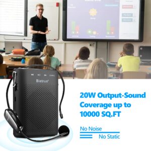 Bietrun Voice Amplifier for Teachers with Bluetooth, Portable Rechargeable Wireless Voice Amplifier with Headset Microphone Portable Megaphone Speaker for Teaching, Coach, Instructor, Tour Guide