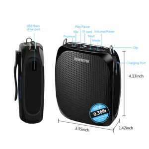 ZOWEETEK ZW-Z258 Portable Rechargeable Mini Voice Amplifier for Teachers with Wired Microphone Headset and Waistband,Supports MP3 Format Audio for Singing,Training,Speech,Tour Guide,Power Amplifiers