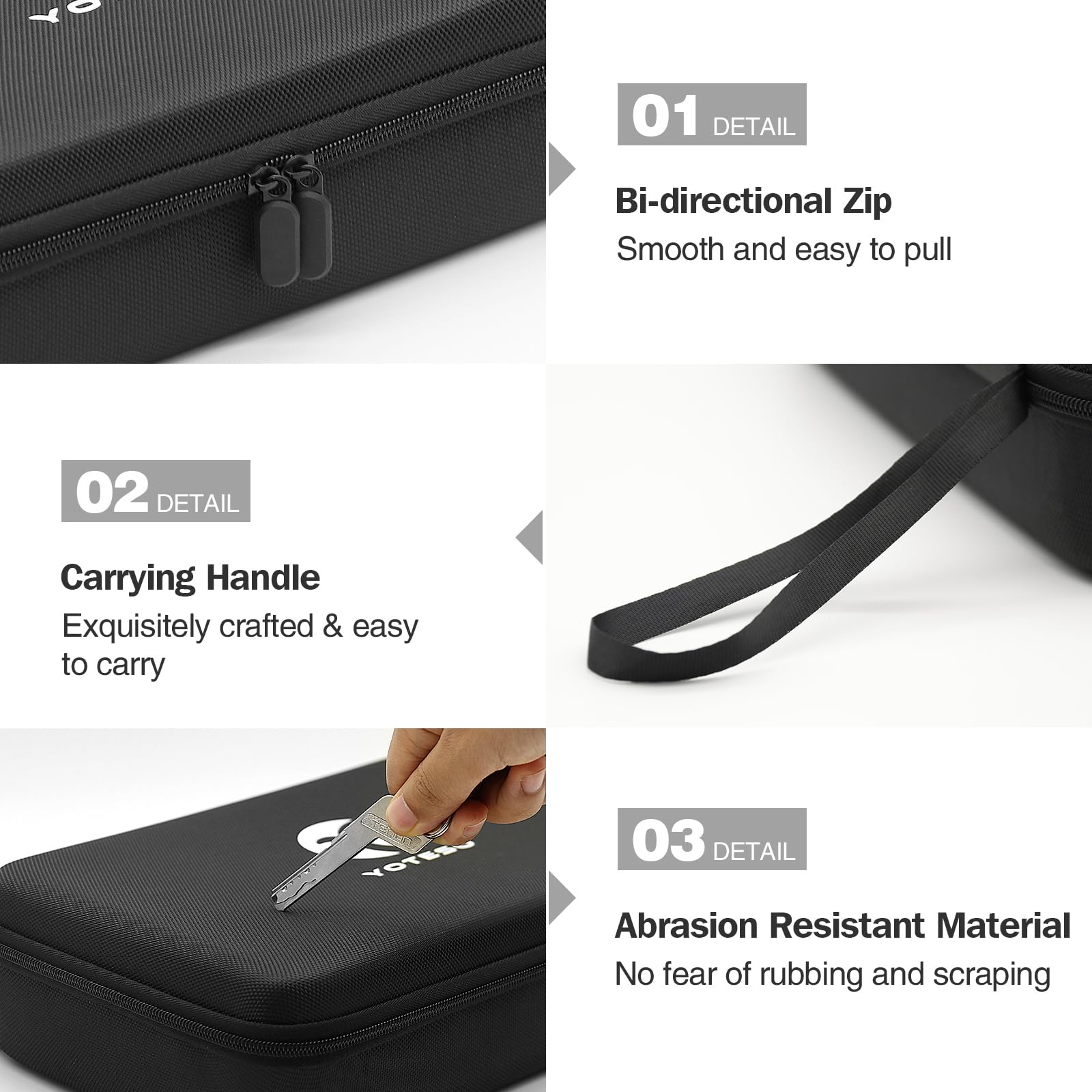 YOTESO Wireless Microphone Case, Dual Wireless Microphone Storage Box, Hard EVA Mic Carrying Case, Dual Mic Bag with EVA Hard Shell Exterior Compatible with 10.5" x2" Dual Wireless Mic-Case Only