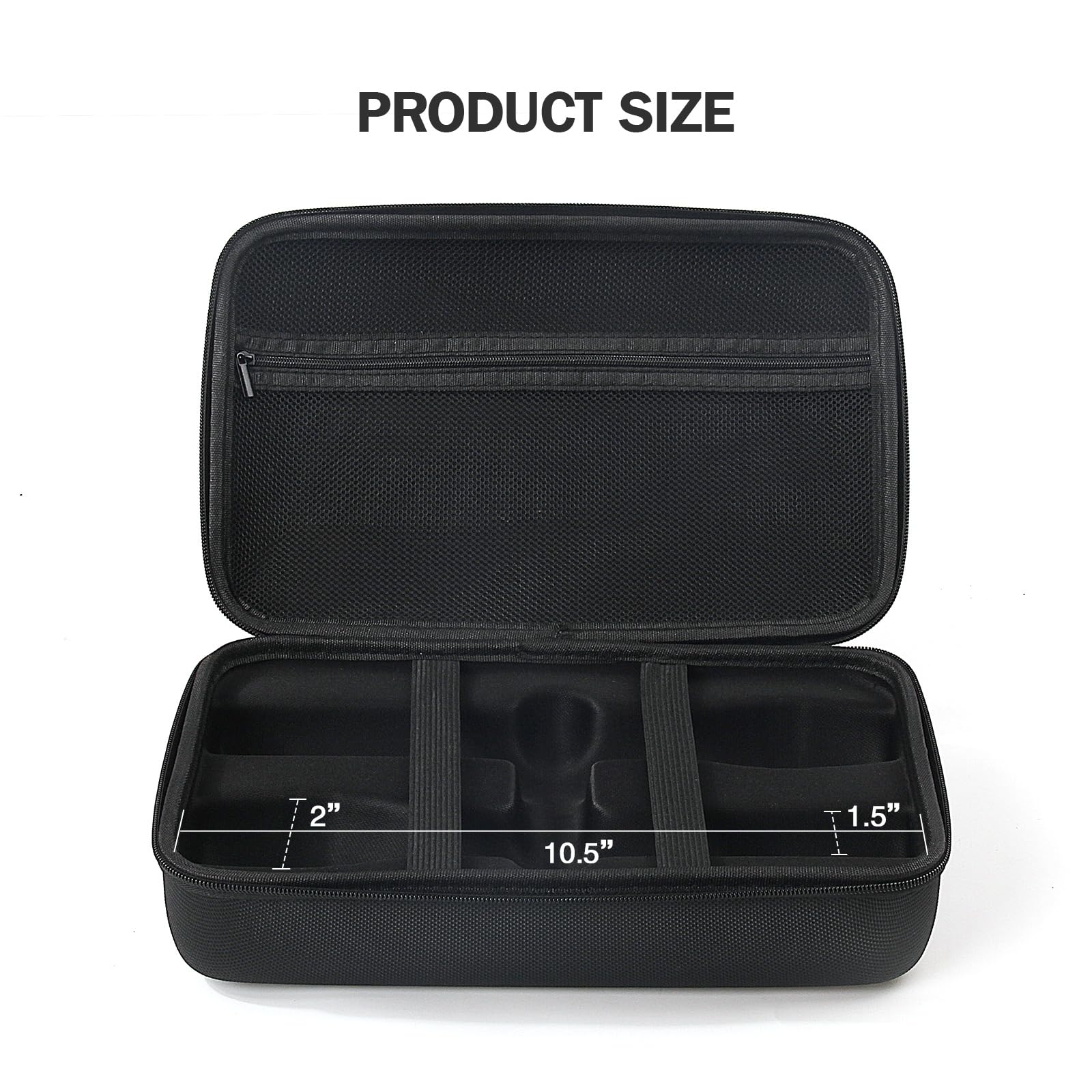 YOTESO Wireless Microphone Case, Dual Wireless Microphone Storage Box, Hard EVA Mic Carrying Case, Dual Mic Bag with EVA Hard Shell Exterior Compatible with 10.5" x2" Dual Wireless Mic-Case Only