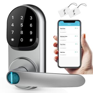 sifely smart lock, keyless entry door lock, smart door lock, door lock with keypad, smart lock front door, fingerprint door lock, smart lock with handle, digital door lock, keypad door lock (silver)