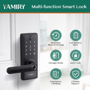 Yamiry 2-in-1 Video Doorbell Smart Lock, Black, Keypad