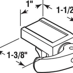 Prime-Line U 10547 7/8 In. White-Painted Diecast Vinyl Patio Door Lock with Adjustable (Single Pack)