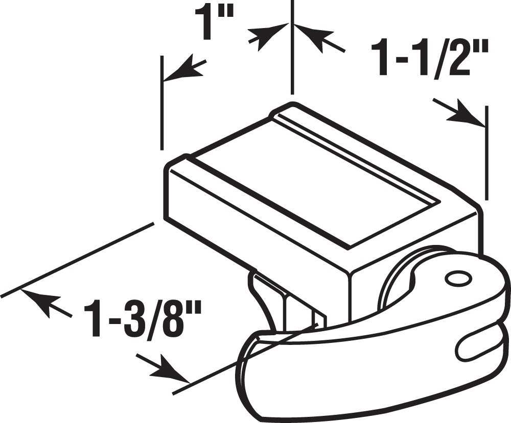 Prime-Line U 10547 7/8 In. White-Painted Diecast Vinyl Patio Door Lock with Adjustable (Single Pack)