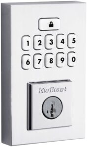 kwikset 9260cnt-26s contemporary smartcode keypad electronic deadbolt smartkey bright chrome finish