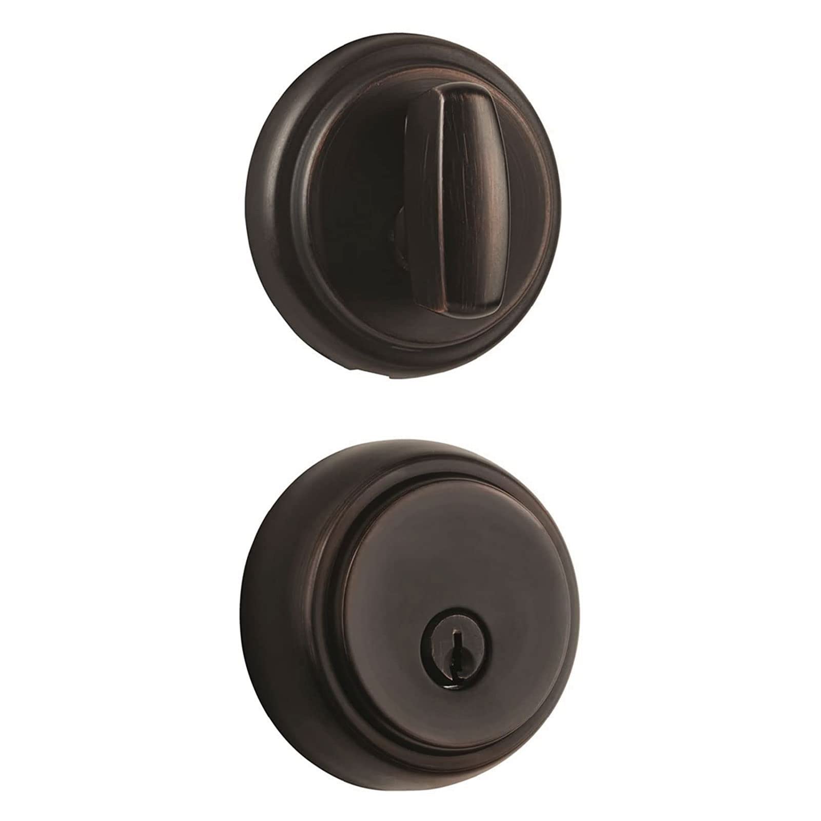 BRINKS - Amberhall Push Pull Rotate Keyed Deadbolt, Tuscan Bronze - Built for Rigorous Residential Protection, ANSI Grade 2 Security