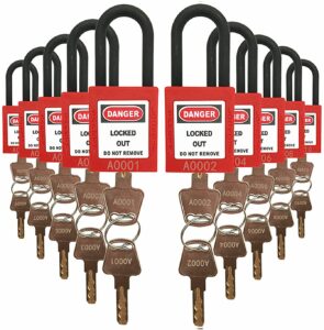 safby lockout tagout locks loto safety padlock, keyed differently, osha loto safe padlocks for lock out tag out stations and devices