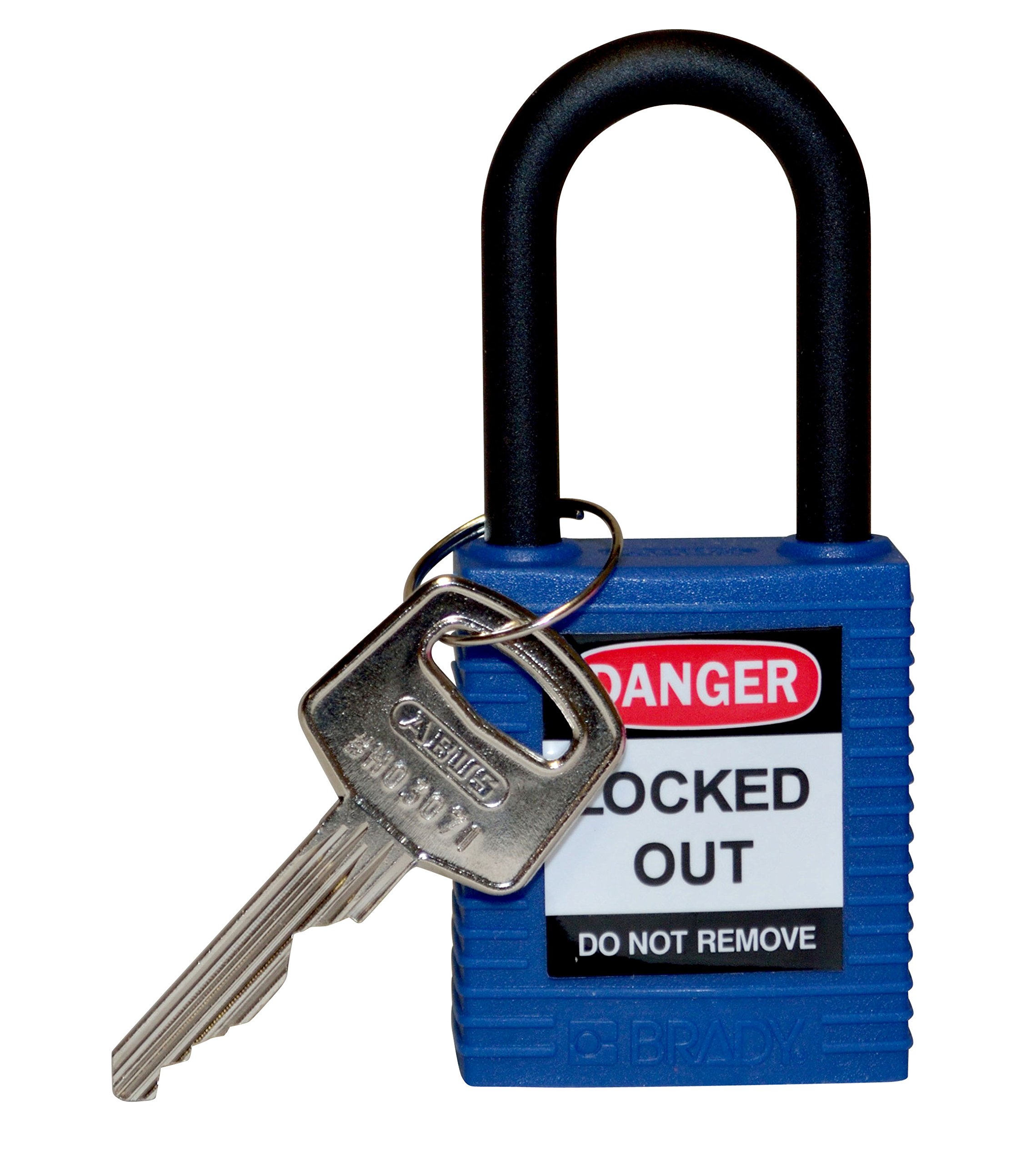 Brady 123325 Blue Nylon Shackle Safety Padlock, Blue 1-3/4" Height x 1-1/2" Width