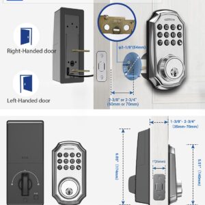 BULIST Smart Lock with Voice Prompts - Electronic Keypad Deadbolt Lock - Keyless Entry Door Lock with Auto Lock & Disable, 1S Locking for Home, Easy to Install and Program (Satin Nickel)