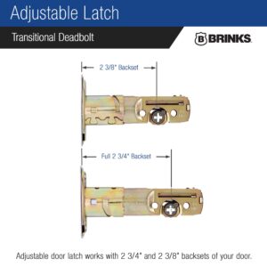 BRINKS - Transitional Single Cylinder Deadbolt, Satin Nickel - Built for Rigorous Residential Protection with ANSI Grade 2 Security (E2401-119)