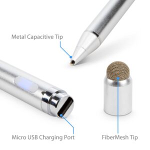 BoxWave Stylus Pen Compatible with Lockly Secure Plus - AccuPoint Active Stylus, Electronic Stylus with Ultra Fine Tip for Lockly Secure Plus - Metallic Silver