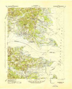 yellowmaps kilmarnock va topo map, 1:62500 scale, 15 x 15 minute, historical, 1942, 21.8 x 17.8 in - tyvek