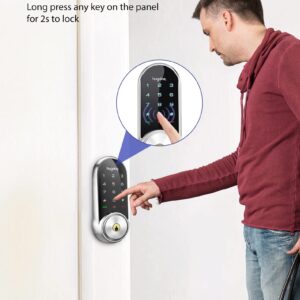 Hugolog Smart Lock,Keyless Entry Door Lock,Keypad Smart Door Lock,Smart Deadbolt Lock,Electronic Door Lock with Keyless Deadbolt,Bluetooth Digital Door Lock for Home,Airbnb,Garage