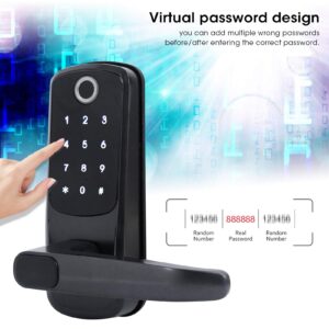 Biometric Fingerprint Door Lock, Fingerprint Password Lock, Remote Control Doorlock, Intelligent Electronic Lock with Virtual Password Design/Mechanical Key/Anti-Peeping, for Alexa Voice Control