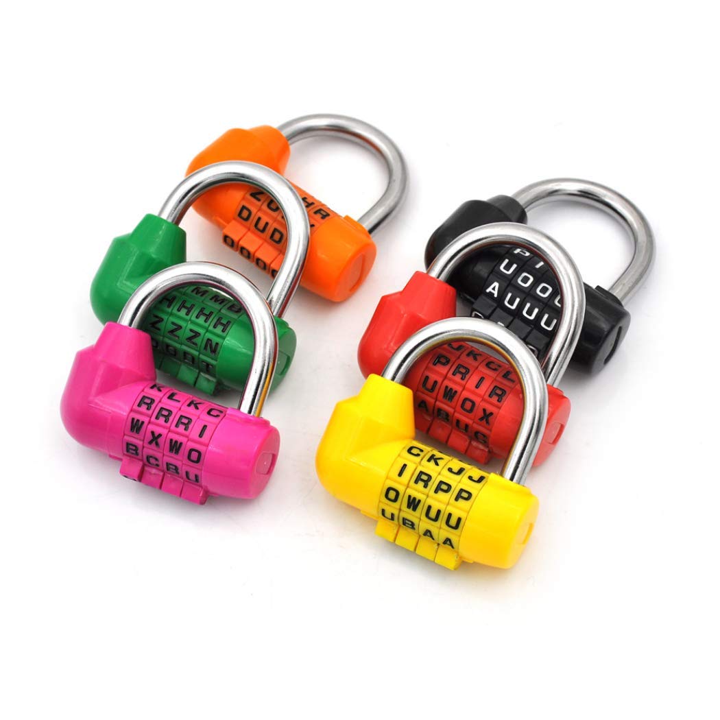 YingRen Word Combination Lock - Security Code Lock Digit Padlock for School Gym Locker/Sports Locker/Fence/Toolbox/Case/Hasp Storage Orange