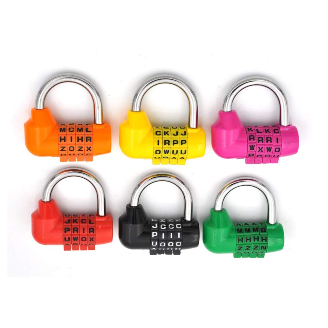 YingRen Word Combination Lock - Security Code Lock Digit Padlock for School Gym Locker/Sports Locker/Fence/Toolbox/Case/Hasp Storage Orange