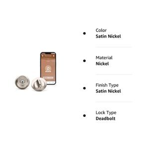 Level Home Inc. Level Lock Smart Lock Touch Edition - Smart Deadbolt for Keyless Entry Using Touch, Key Card or Smartphone, Bluetooth Lock, Compatible with Apple HomeKit, Satin Nickel