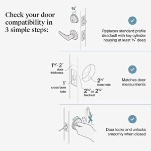 Level Home Inc. Level Lock Smart Lock Touch Edition - Smart Deadbolt for Keyless Entry Using Touch, Key Card or Smartphone, Bluetooth Lock, Compatible with Apple HomeKit, Satin Nickel