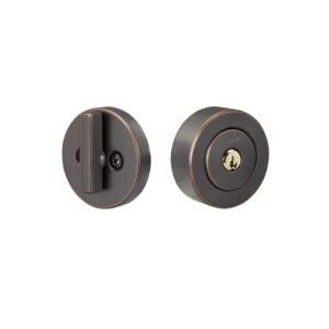 yale home 4881k19fr flat round single cylinder, oil rubbed bronze deadbolt