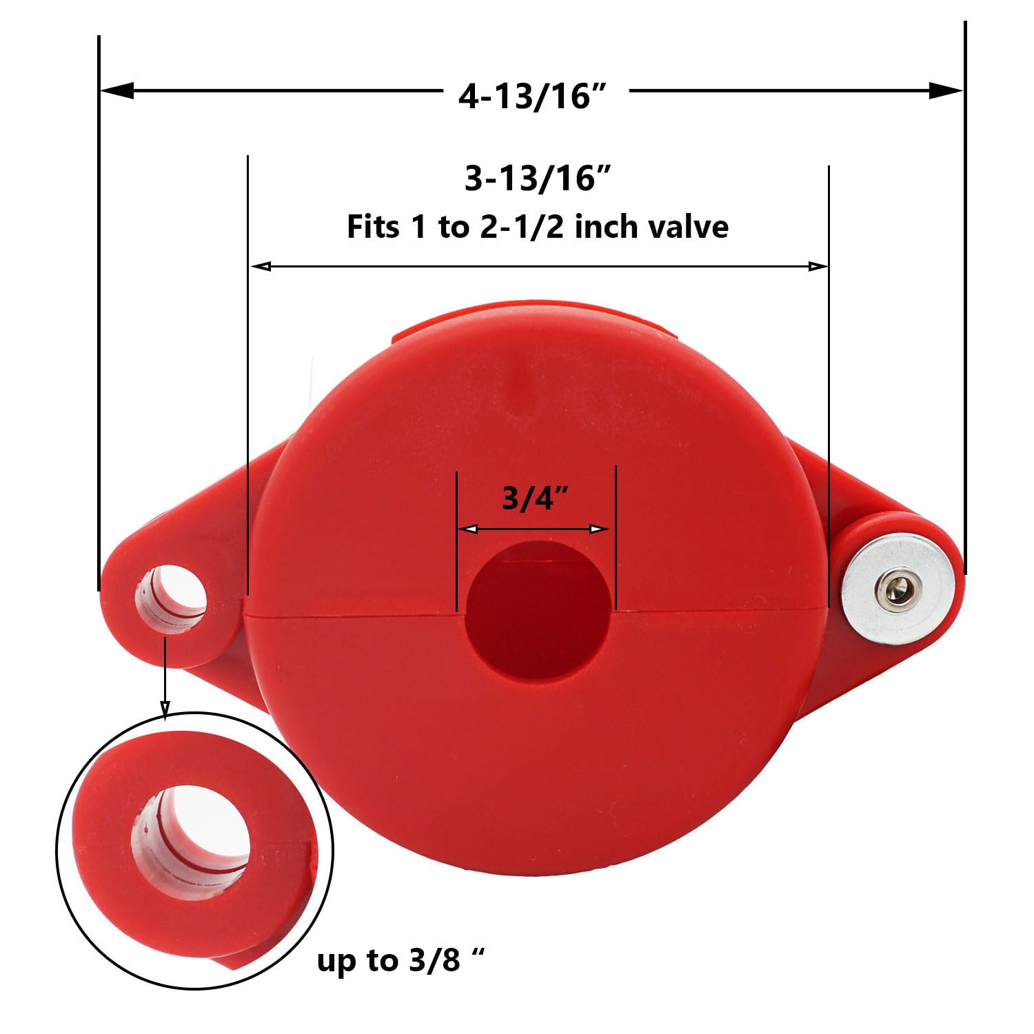 SAWISPHY Gate Valve Lockout with Safety Padlock for Water Spigot Faucet Locks Outdoor Petroleum Gas 1 to 2-1/2 Inch Lock Out Device 1 Pack