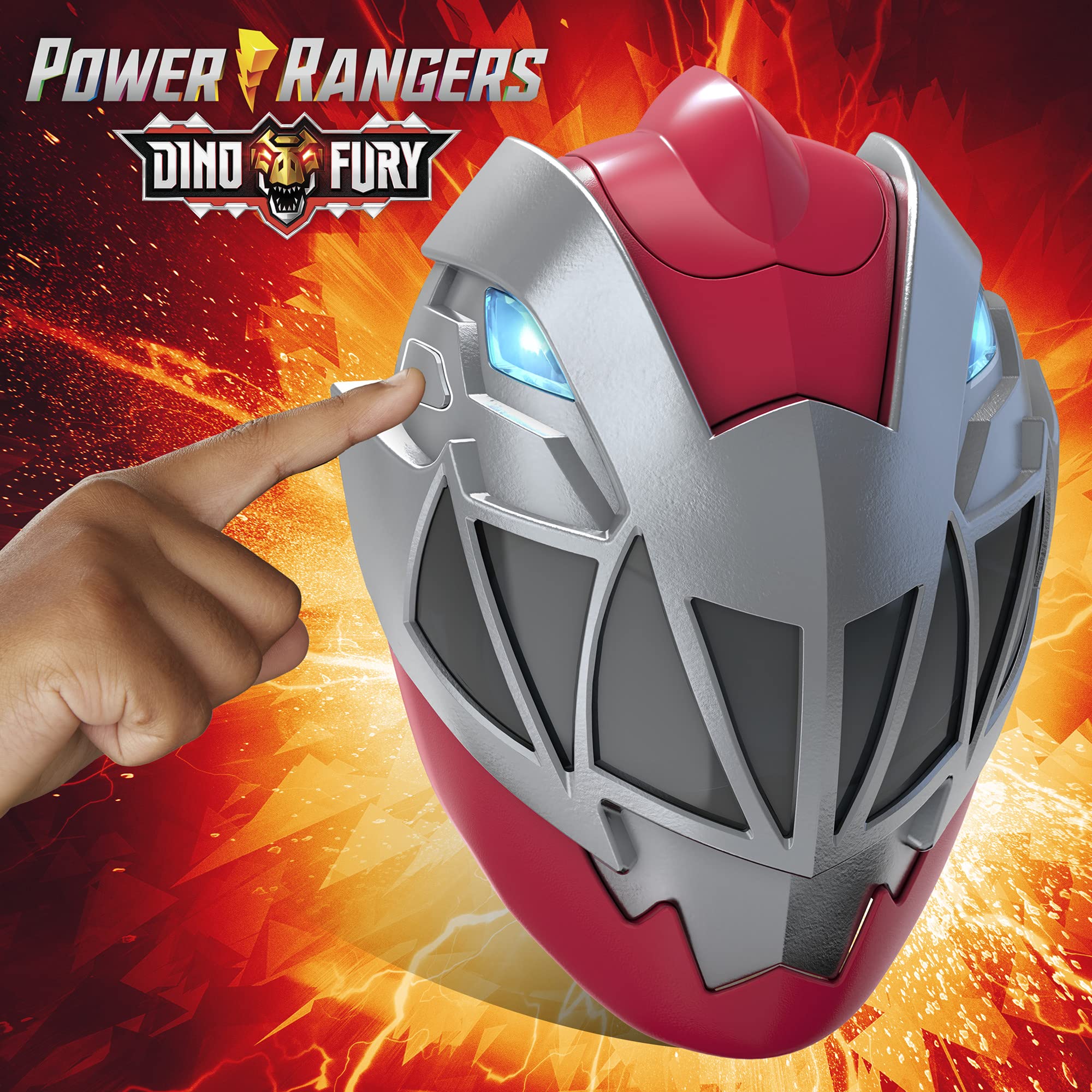 Power Rangers Dino Fury Red Ranger Electronic Mask Roleplay Toy for Costume and Dress Up Inspired by The TV Show Ages 5 and Up