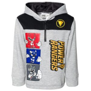 power rangers toddler boys fleece half zip hoodie gray 4t