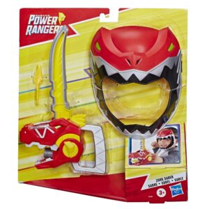 Power Rangers Playskool Heroes Zord Saber, Red Ranger Roleplay Mask with Sword Accessory, Great for Toddler Halloween Costume, Dino Charge-Inspired Toy, 3+ (Amazon Exclusive)