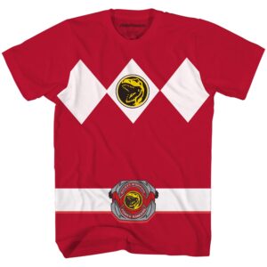 power rangers red costume t-shirt(red,large)