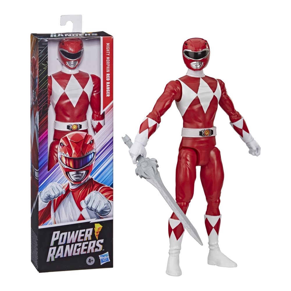 Power Rangers Mighty Morphin Red Ranger 12-Inch Action Figure Toy Inspired by Classic TV Show, with Power Sword Accessory