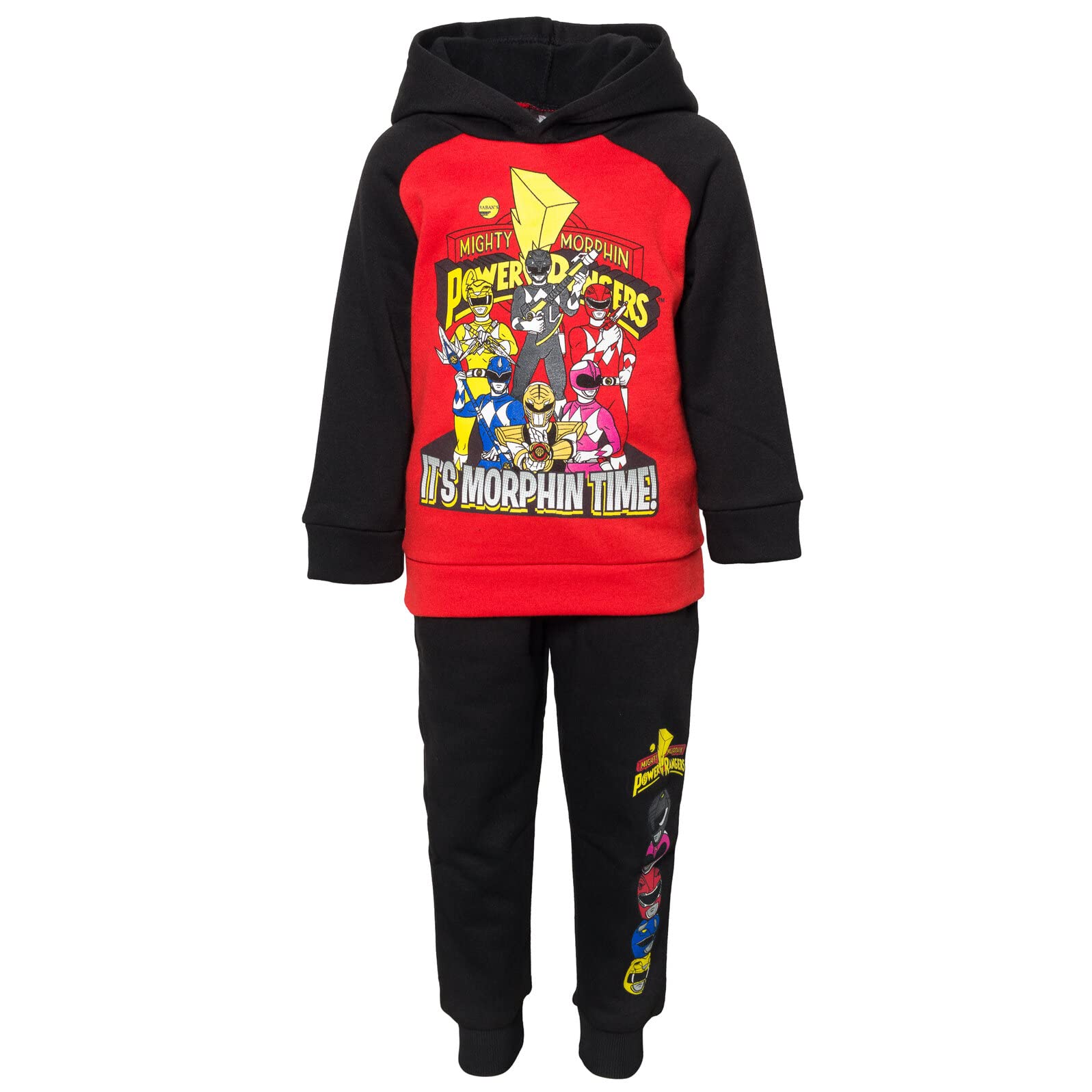 Power Rangers Black Ranger Yellow Ranger Blue Ranger Little Boys Fleece Pullover Hoodie Pants Red/Black 7-8