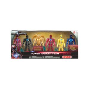 bandai collectible power rangers team 6-piece set with exclusive metallic goldar