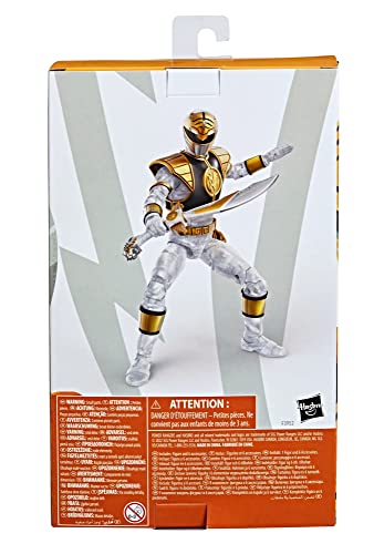 Power Rangers Lightning Collection 6-Inch Mighty Morphin Metallic White Ranger Collectible Action Figure Toy with Accessories, F3952