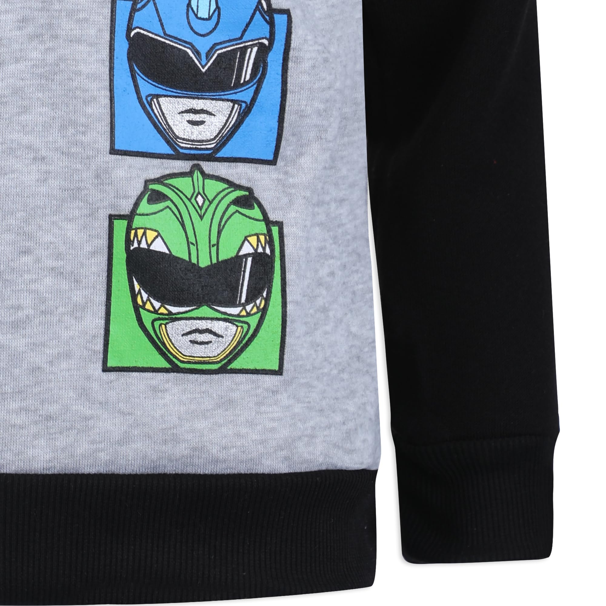 Power Rangers Boys’ Half Zip Up Hoodie for Little Kids - Black