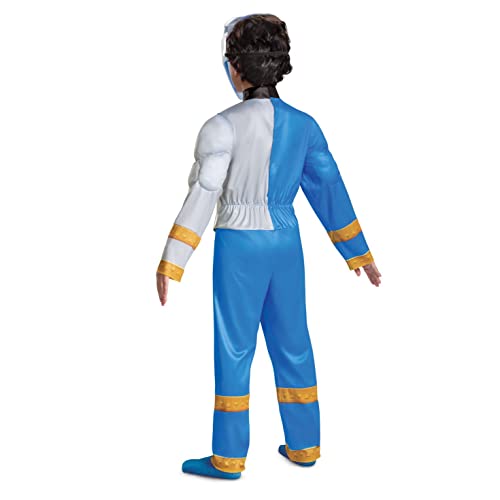 Blue Power Ranger Costume for Kids, Official Power Rangers Dino Fury Outfit with Mask, Child Size Small (4-6)