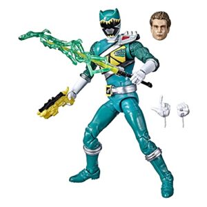 power rangers lightning collection dino charge green ranger 6-inch premium collectible action figure toy with accessories, ages 4 and up