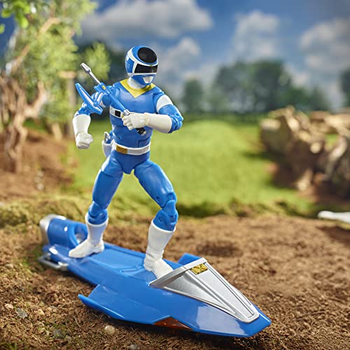 Power Rangers Lightning Collection in Space Blue Ranger & Galaxy Glider 6-Inch Premium Collectible Action Figure Toy, Multiple Accessories