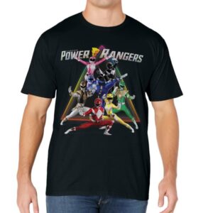 Power Rangers Rainbow Pyramid Retro Action Portrait T-Shirt