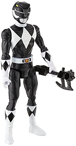 Power Rangers Mighty Morphin Black Ranger 12-Inch Action Figure Toy Inspired by Classic TV Show, with Power Axe Accessory