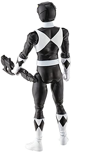 Power Rangers Mighty Morphin Black Ranger 12-Inch Action Figure Toy Inspired by Classic TV Show, with Power Axe Accessory