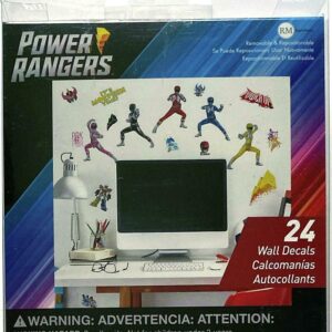 RoomMates RMK4454SCS Power Rangers Peel and Stick Wall Decals, Pink, Red, Blue, Yellow