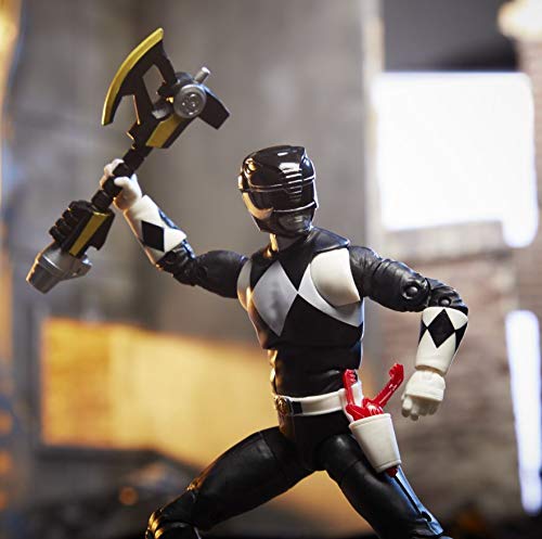 Power Rangers Lightning Collection Mighty Morphin Black Ranger 6-Inch Premium Collectible Action Figure Toy with Accessories