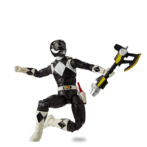 Power Rangers Lightning Collection Mighty Morphin Black Ranger 6-Inch Premium Collectible Action Figure Toy with Accessories