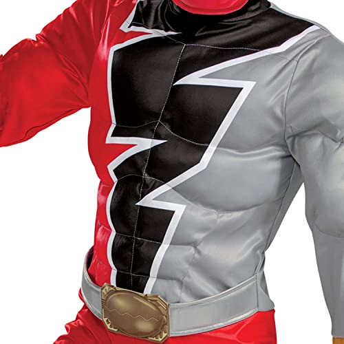 Red Ranger Costume for Kids, Official Deluxe Dino Fury Power Ranger Costume, Child Size Extra Small (3T-4T)