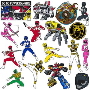 MIGHTY MORPHIN' POWER RANGERS 50CT Vinyl Large Deluxe Stickers Variety Pack - Laptop, Water Bottle, Scrapbooking, Tablet, Skateboard, Indoor/Outdoor - Set of 50